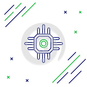 Line Processor icon isolated on white background. CPU, central processing unit, microchip, microcircuit, computer