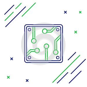 Line Processor icon isolated on white background. CPU, central processing unit, microchip, microcircuit, computer