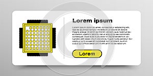 Line Processor icon isolated on white background. CPU, central processing unit, microchip, microcircuit, computer