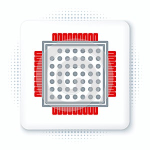 Line Processor icon isolated on white background. CPU, central processing unit, microchip, microcircuit, computer