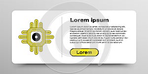 Line Processor icon isolated on white background. CPU, central processing unit, microchip, microcircuit, computer