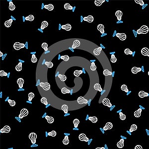 Line Punching bag icon isolated seamless pattern on black background. Vector