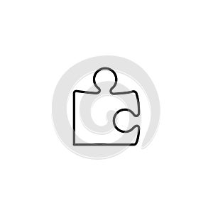 Line puzzle thin icon on white background