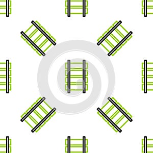 Line Railway, railroad track icon isolated seamless pattern on white background. Vector. Illustration