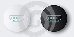Line RAM, random access memory icon isolated on grey background. Colorful outline concept. Vector