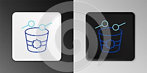 Line Ramadan drum icon isolated on grey background. Colorful outline concept. Vector