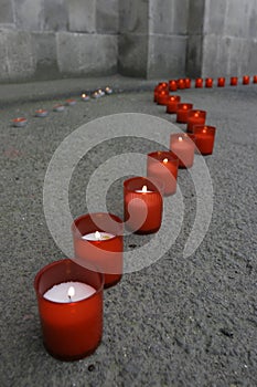 Line of red candles