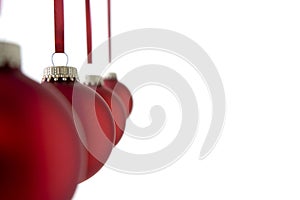 Line Of Red Christmas Baubles