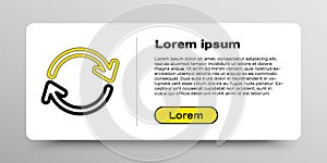 Line Refresh icon isolated on white background. Reload symbol. Rotation arrows in a circle sign. Colorful outline