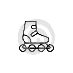 Line rollerskate icon on white background