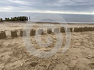 Line of sand castles