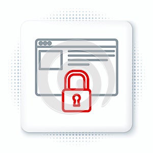 Line Secure your site with HTTPS, SSL icon isolated on white background. Internet communication protocol. Colorful