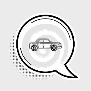 Line Sedan car icon isolated on grey background. Colorful outline concept. Vector.