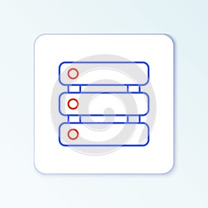 Line Server, Data, Web Hosting icon isolated on white background. Colorful outline concept. Vector