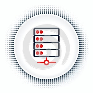 Line Server, Data, Web Hosting icon isolated on white background. Colorful outline concept. Vector