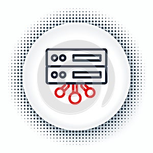 Line Server, Data, Web Hosting icon isolated on white background. Colorful outline concept. Vector