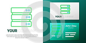 Line Server, Data, Web Hosting icon isolated on white background. Colorful outline concept. Vector