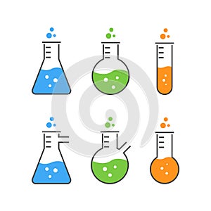 Line set of flasks for chemistry