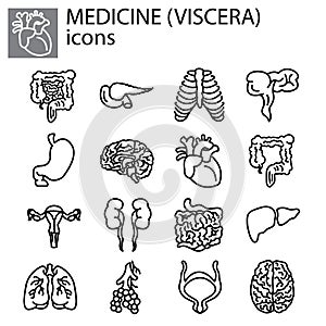 Line set. Medicine, viscera