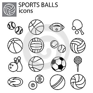 Line set. Sports Balls