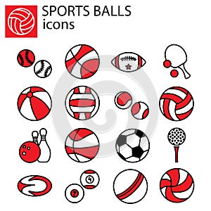 Line set. Sports Balls