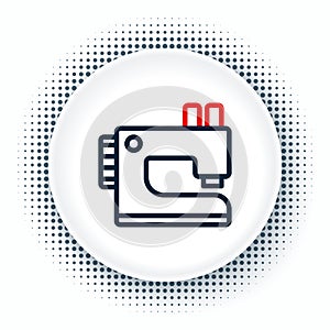 Line Sewing machine icon isolated on white background. Colorful outline concept. Vector