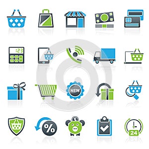 On line shop and E-commerce icons