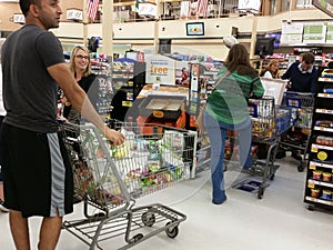 Line of Shoppers Waiting to Check Out