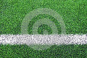 Line sides of artificial grass football (soccer) field