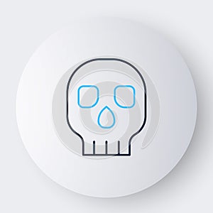 Line Skull icon isolated on white background. Happy Halloween party. Colorful outline concept. Vector