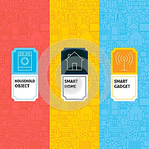 Line Smart Home Patterns Set