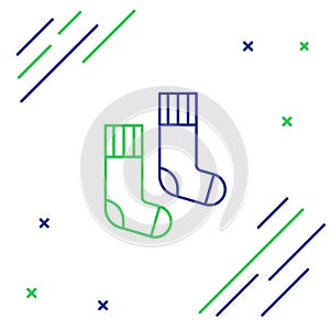 Line Socks icon isolated on white background. Colorful outline concept. Vector