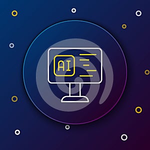 Line Software, web developer programming code icon isolated on blue background. Javascript computer script random parts