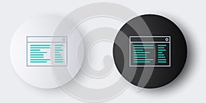 Line Software, web developer programming code icon isolated on grey background. Javascript computer script random parts