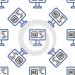 Line Software, web developer programming code icon isolated seamless pattern on white background. Javascript computer