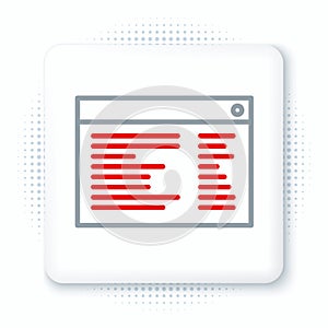 Line Software, web developer programming code icon isolated on white background. Javascript computer script random parts