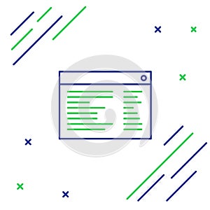 Line Software, web developer programming code icon isolated on white background. Javascript computer script random parts