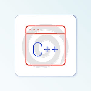 Line Software, web developer programming code icon isolated on white background. Javascript computer script random parts