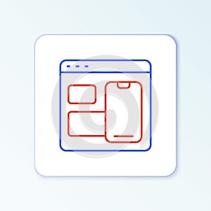 Line Software, web developer programming code icon isolated on white background. Javascript computer script random parts