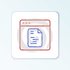 Line Software, web developer programming code icon isolated on white background. Javascript computer script random parts