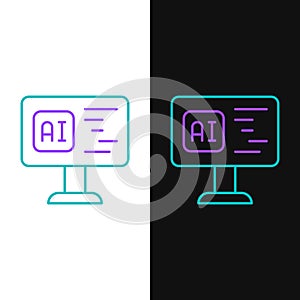 Line Software, web developer programming code icon isolated on white and black background. Javascript computer script