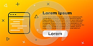 Line Software, web developer programming code icon isolated on yellow background. Javascript computer script random