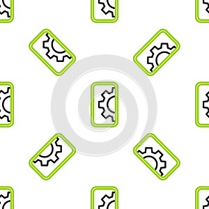 Line Software, web development, programming concept icon isolated seamless pattern on white background. Programming
