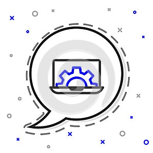 Line Software, web development, programming concept icon isolated on white background. Programming language and program