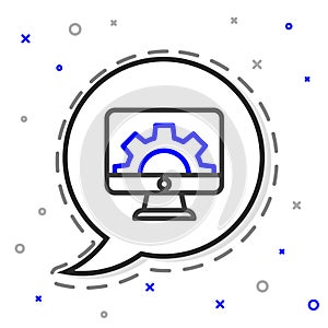 Line Software, web development, programming concept icon isolated on white background. Programming language and program