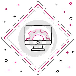 Line Software, web development, programming concept icon isolated on white background. Programming language and program