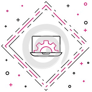 Line Software, web development, programming concept icon isolated on white background. Programming language and program