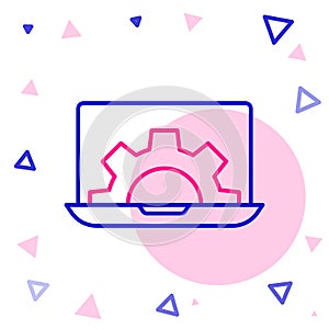 Line Software, web development, programming concept icon isolated on white background. Programming language and program