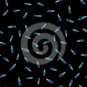 Line Soldering iron icon isolated seamless pattern on black background. Vector