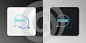 Line Speech bubble with text Farm icon isolated on grey background. Colorful outline concept. Vector